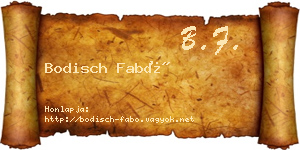 Bodisch Fabó névjegykártya